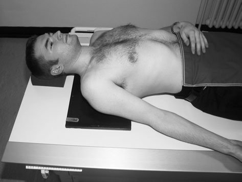 Radiografie antero-posterioară (AP) normală, în decubit dorsal, a claviculei