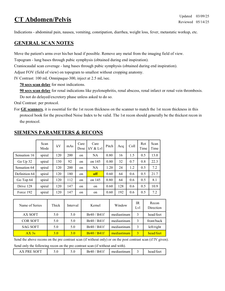 Abdomen și pelvis de rutină — pagina 1