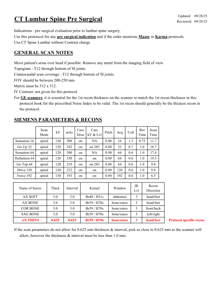 Coloană lombară preoperator — pagina 1