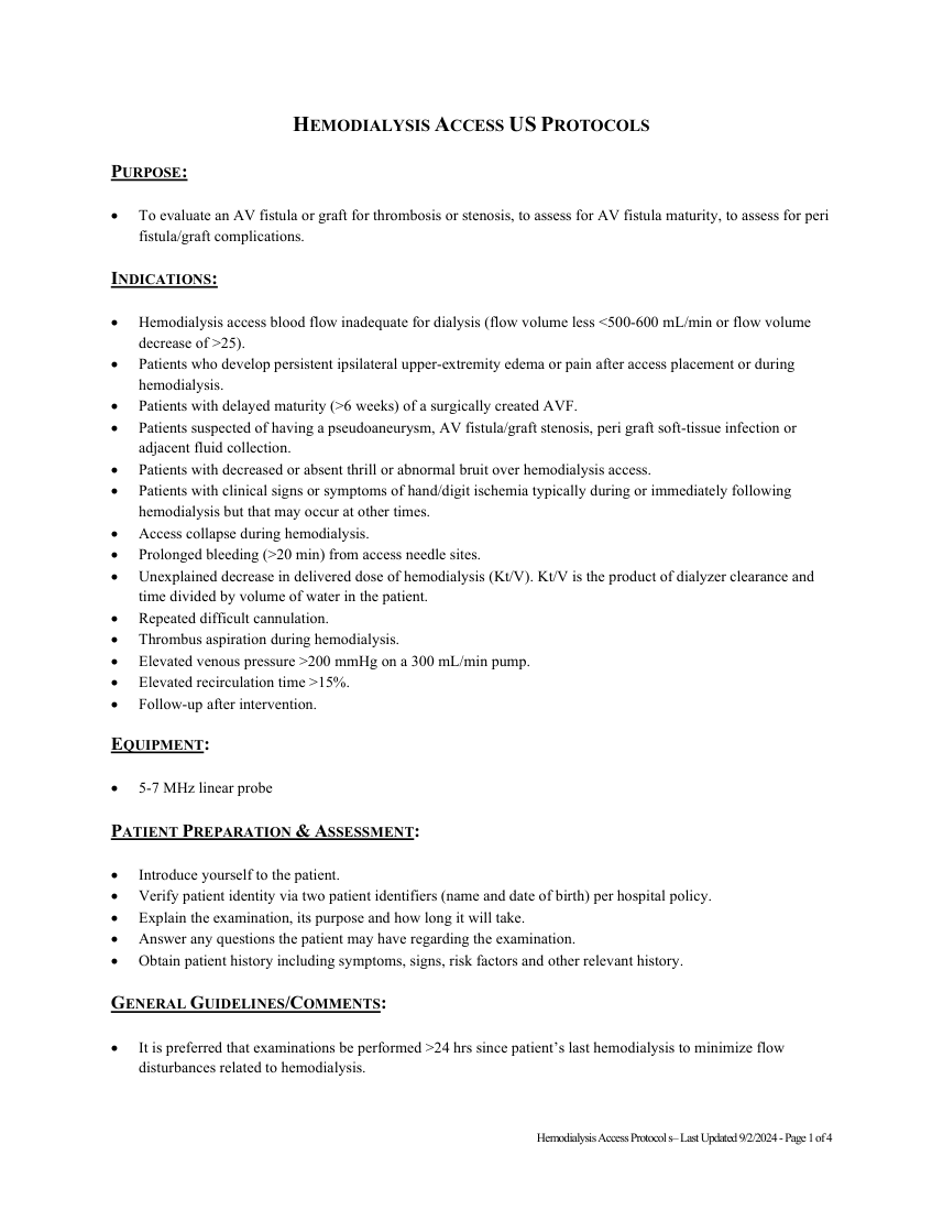 Acces vascular pentru hemodializă — pagina 1