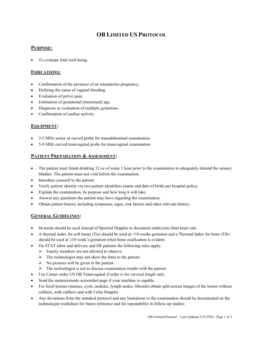 Examinare obstetricală limitată — pagina 1