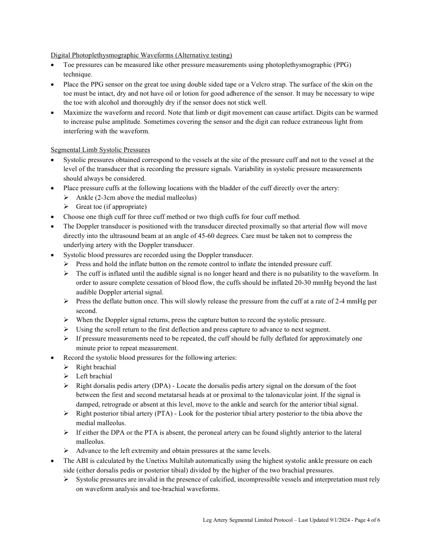 Presiuni segmentare limitate: membru inferior — pagina 4