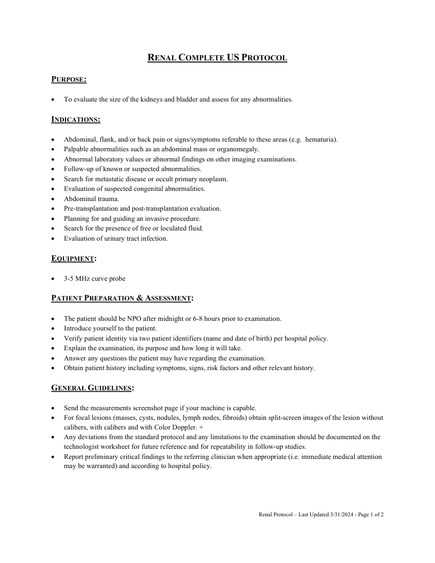 Rinichi: examinare completă — pagina 1