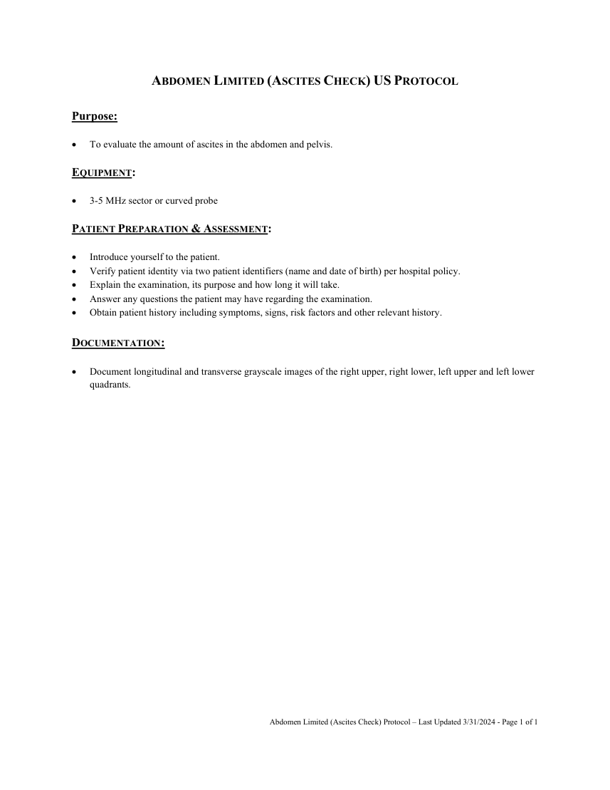 Verificarea ascitei — pagina 1