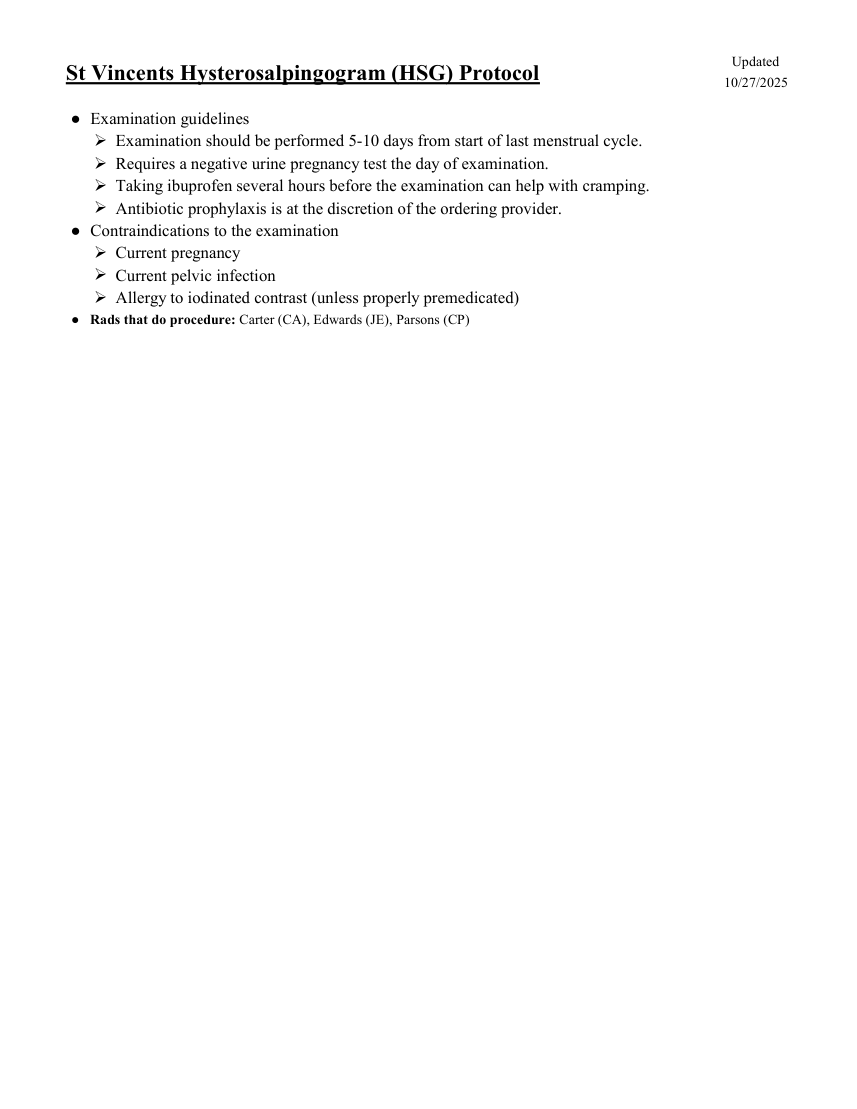 Histerosalpingografie (HSG) — pagina 1