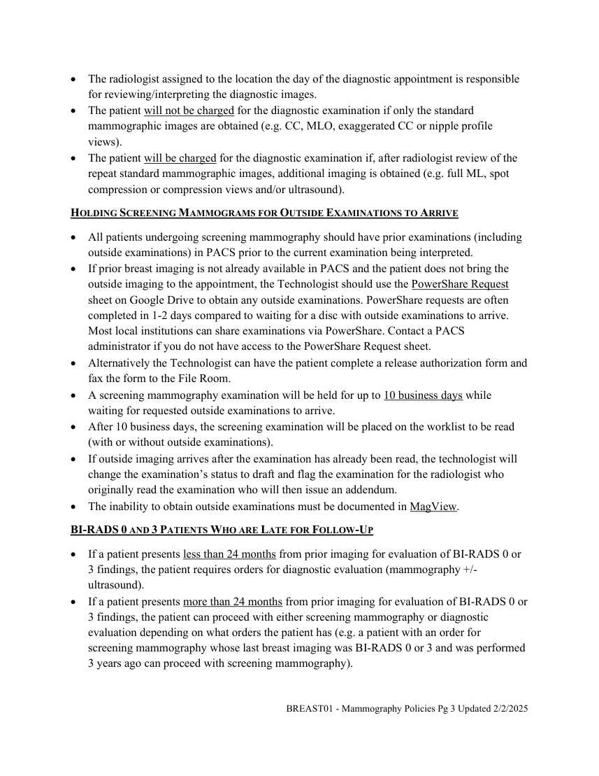 Mamografie: politici de examinare — pagina 3