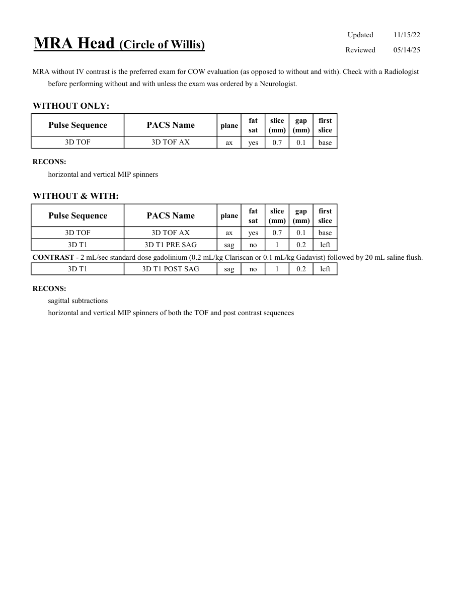 Angio-IRM cerebral (poligon Willis) — pagina 1