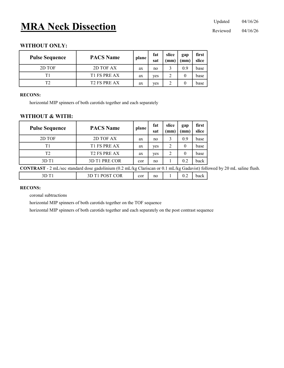Angio-IRM cervical pentru disecție — pagina 1